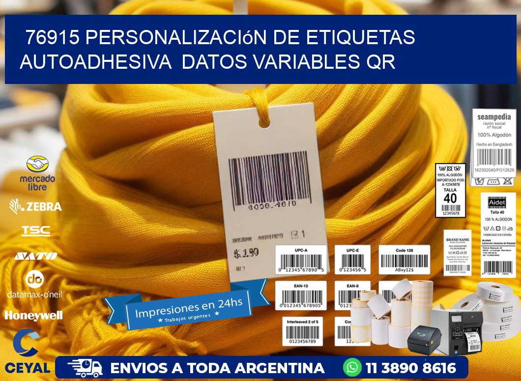 76915 Personalización de etiquetas autoadhesiva datos variables QR