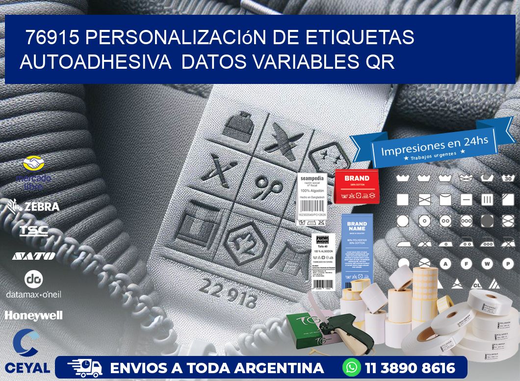 76915 Personalización de etiquetas autoadhesiva datos variables QR