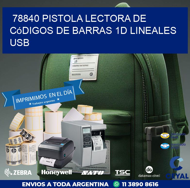 78840 Pistola Lectora De Códigos De Barras 1d Lineales Usb