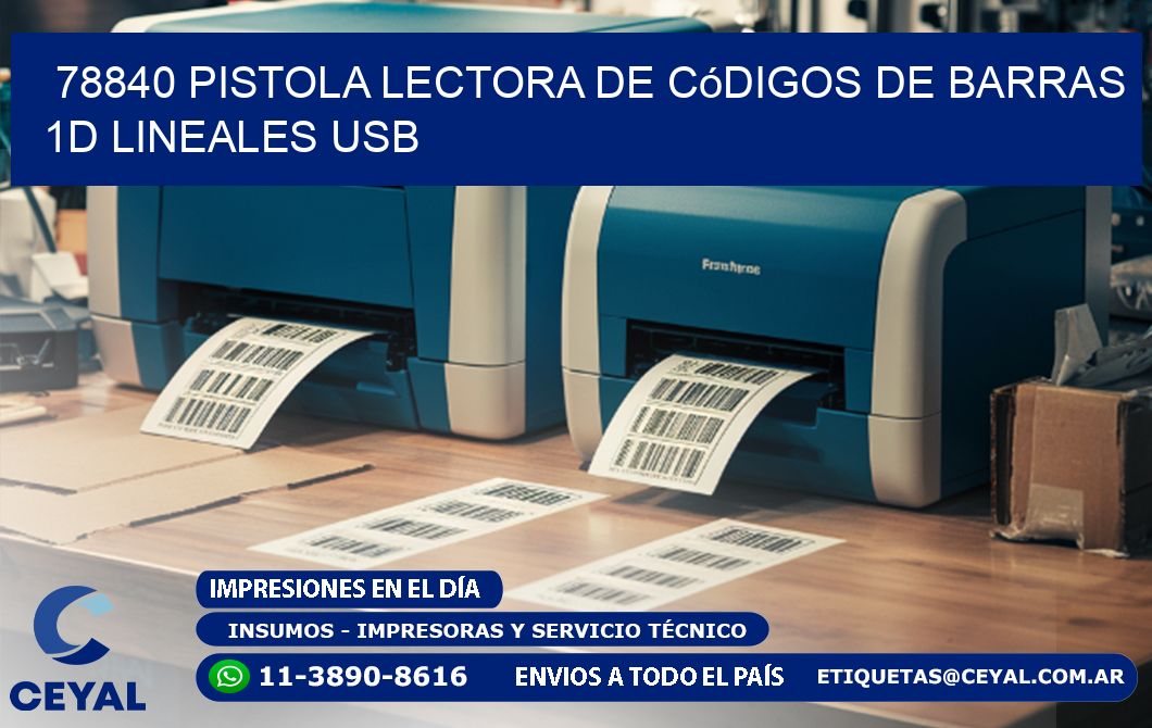 78840 Pistola Lectora De Códigos De Barras 1d Lineales Usb