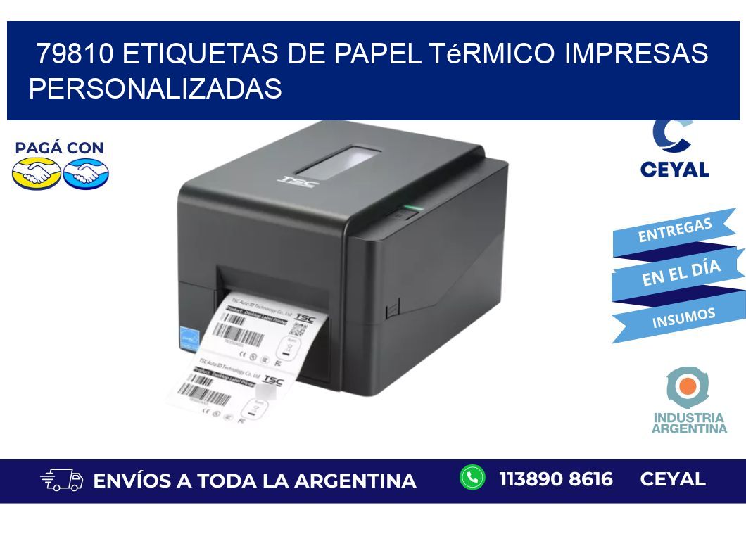 79810 Etiquetas de papel térmico impresas personalizadas