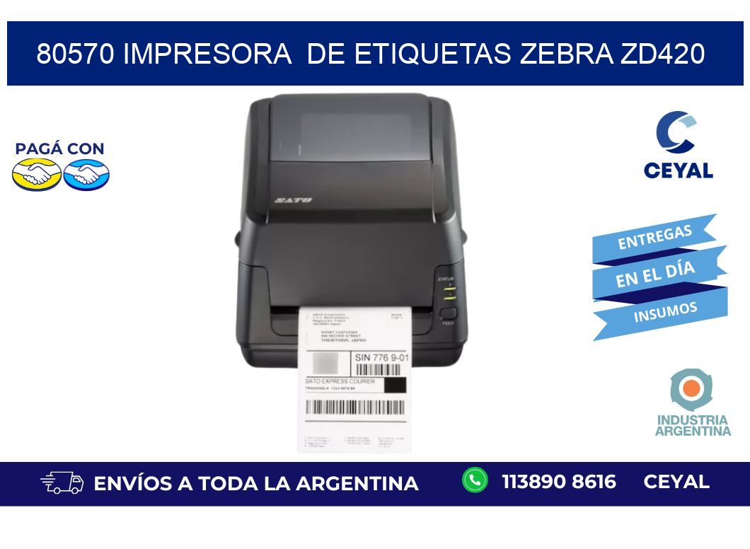 80570 impresora  de etiquetas Zebra ZD420