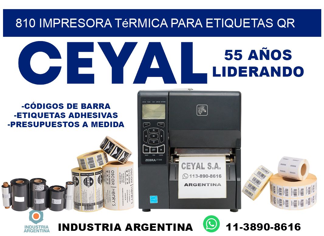 810 impresora térmica para etiquetas QR