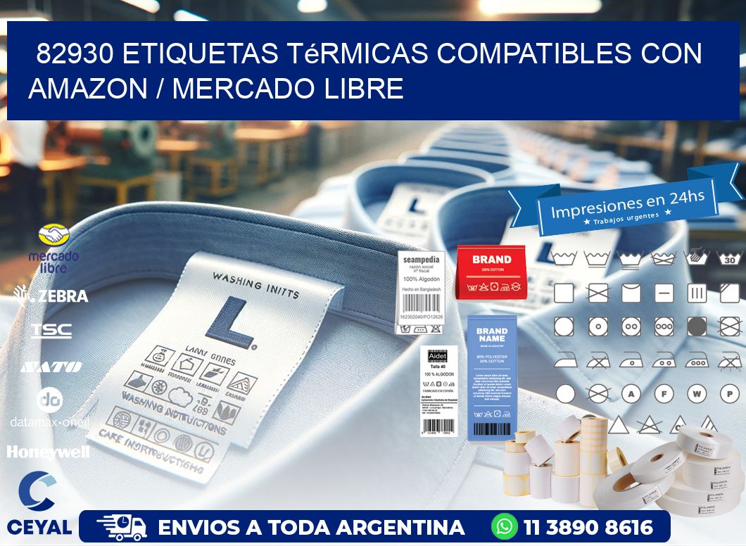 82930 etiquetas térmicas compatibles con Amazon / Mercado Libre