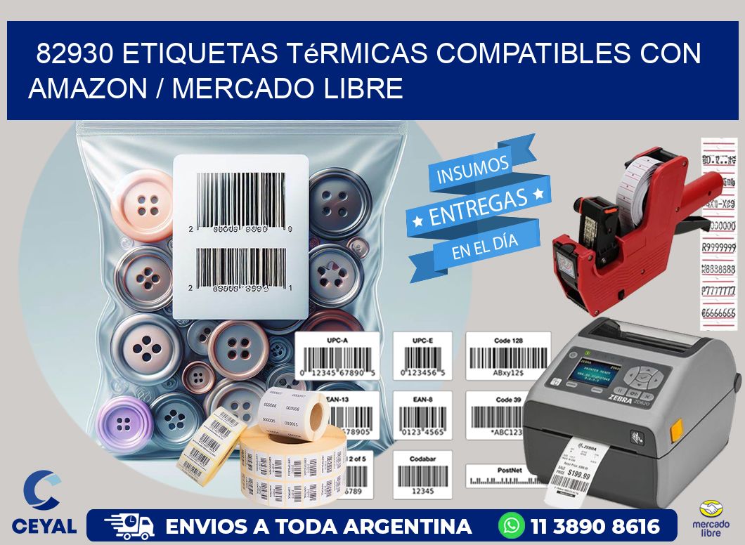 82930 etiquetas térmicas compatibles con Amazon / Mercado Libre
