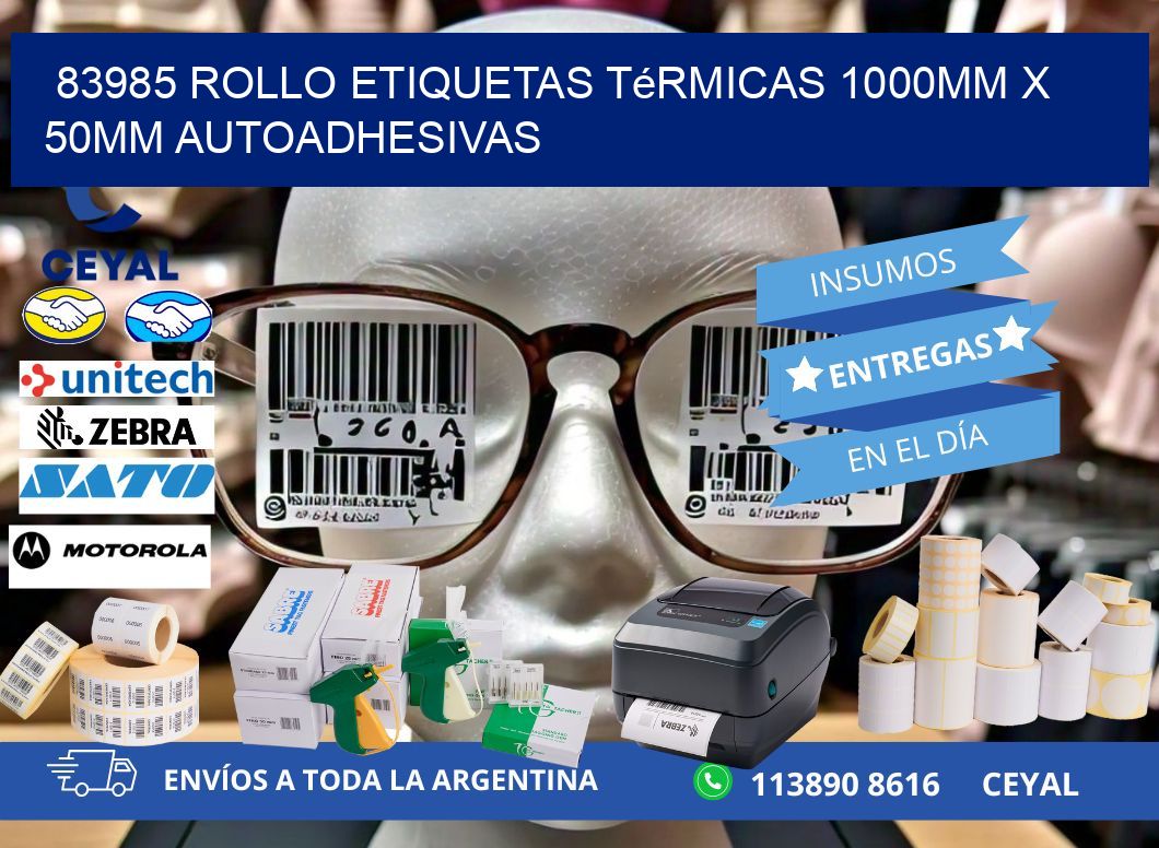 83985 Rollo Etiquetas Térmicas 1000mm X 50mm Autoadhesivas