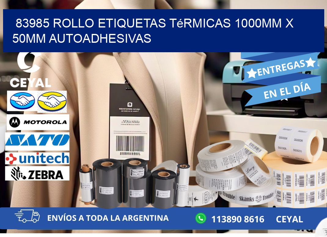 83985 Rollo Etiquetas Térmicas 1000mm X 50mm Autoadhesivas