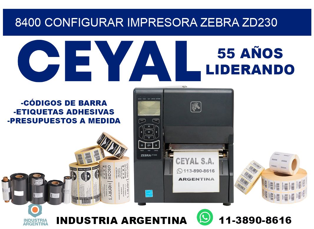 8400 configurar impresora zebra zd230