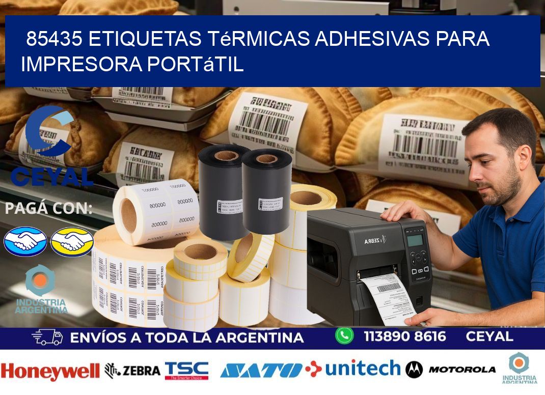 85435 etiquetas térmicas adhesivas para impresora portátil