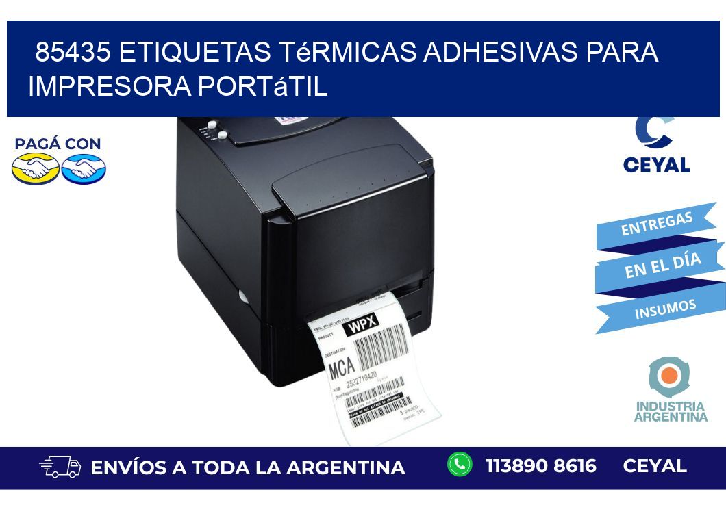 85435 etiquetas térmicas adhesivas para impresora portátil