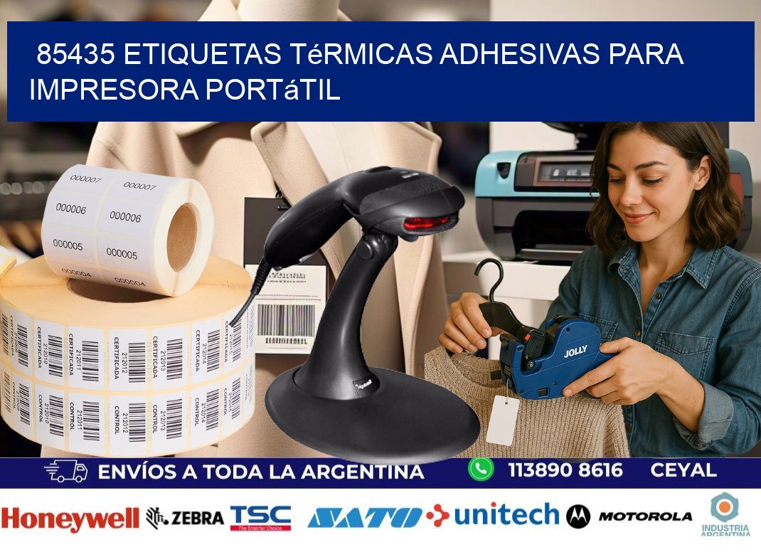 85435 etiquetas térmicas adhesivas para impresora portátil