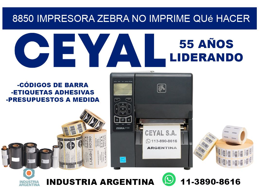 8850 impresora zebra no imprime qué hacer