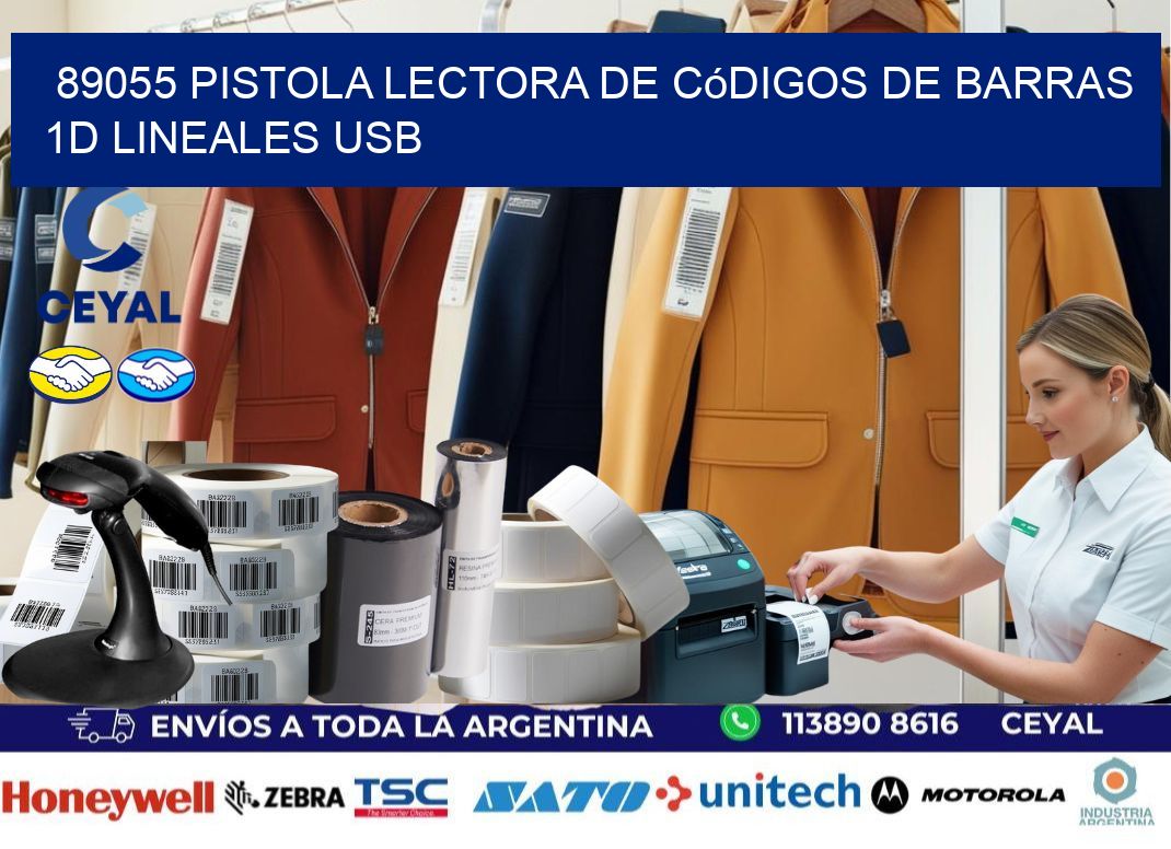 89055 Pistola Lectora De Códigos De Barras 1d Lineales Usb