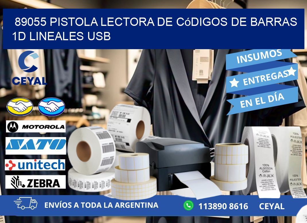 89055 Pistola Lectora De Códigos De Barras 1d Lineales Usb