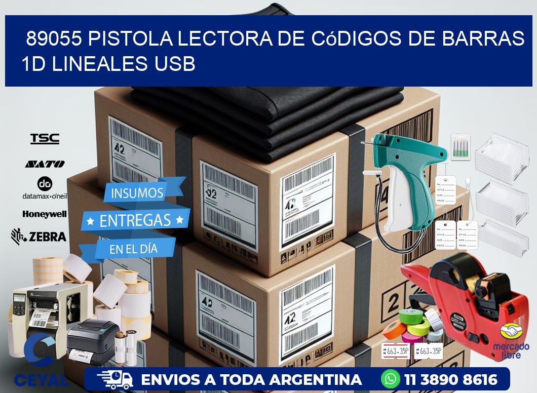 89055 Pistola Lectora De Códigos De Barras 1d Lineales Usb