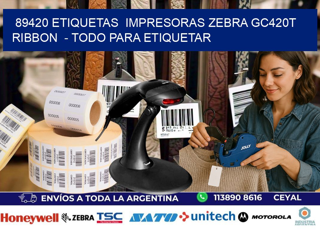 89420 etiquetas impresoras zebra gc420t ribbon - Todo para Etiquetar