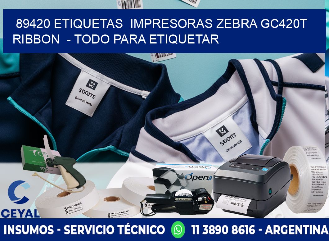 89420 etiquetas  impresoras zebra gc420t ribbon  - Todo para Etiquetar