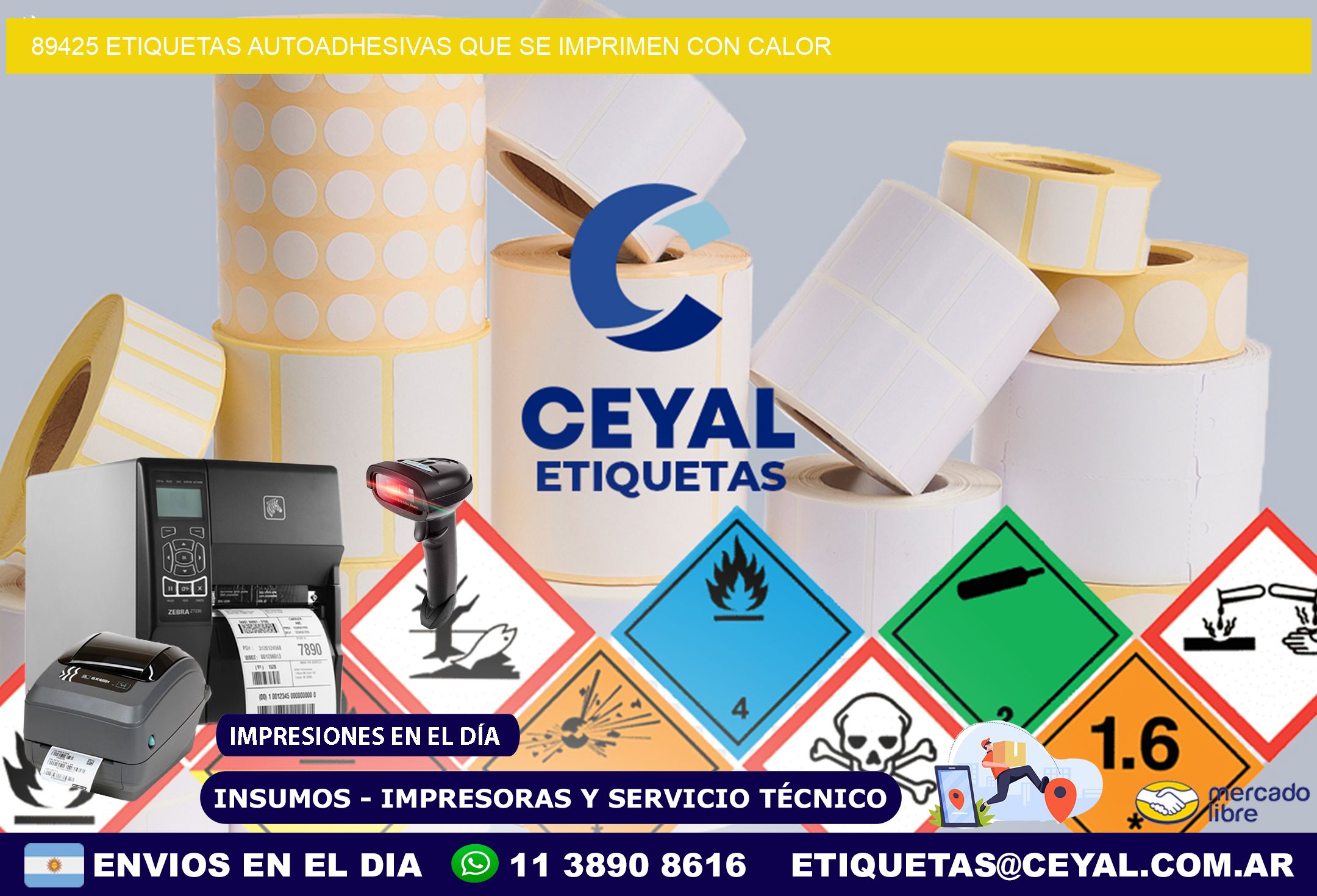 89425 etiquetas autoadhesivas que se imprimen con calor