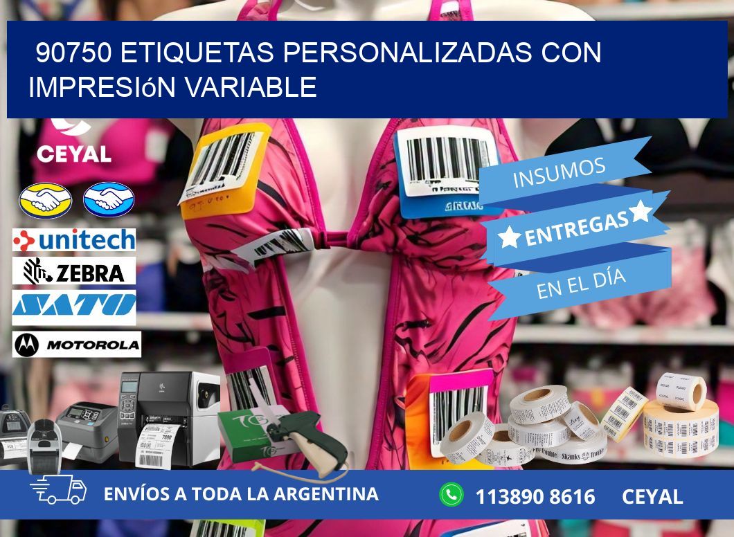 90750 etiquetas personalizadas con impresión variable