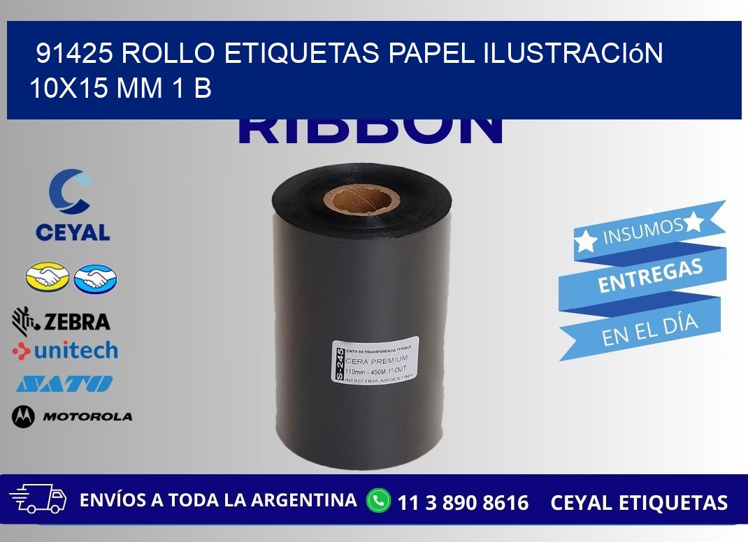 91425 Rollo Etiquetas Papel Ilustración 10x15 Mm 1 B