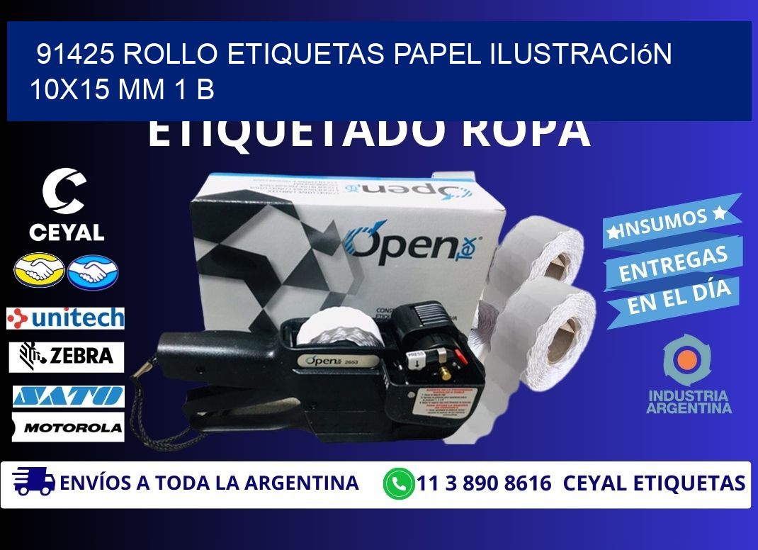 91425 Rollo Etiquetas Papel Ilustración 10x15 Mm 1 B