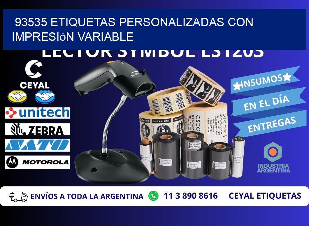 93535 etiquetas personalizadas con impresión variable