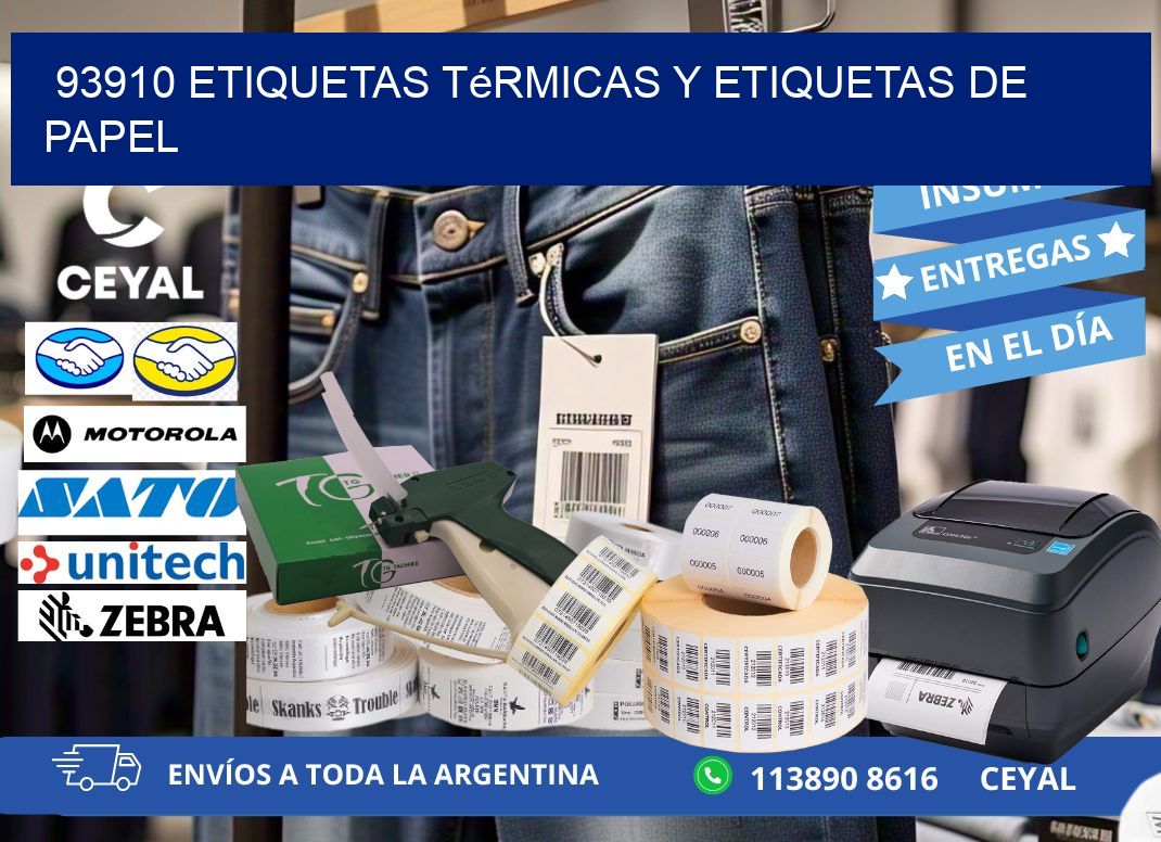 93910 etiquetas térmicas y etiquetas de papel