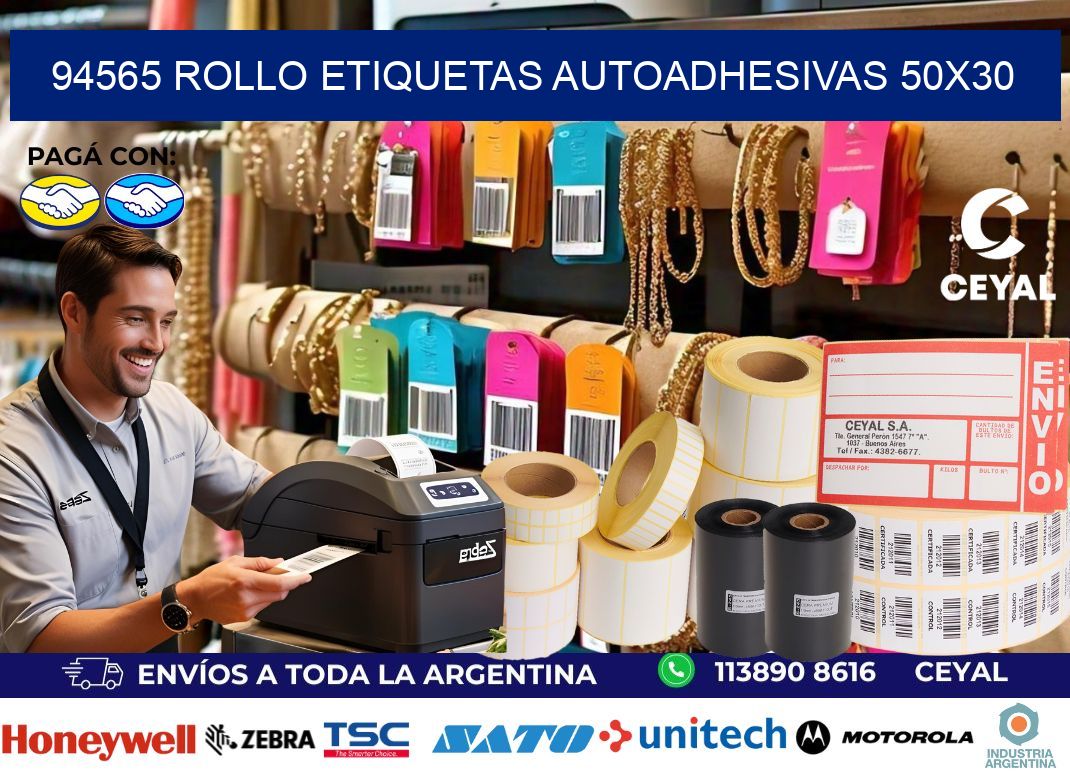 94565 Rollo Etiquetas autoadhesivas 50x30