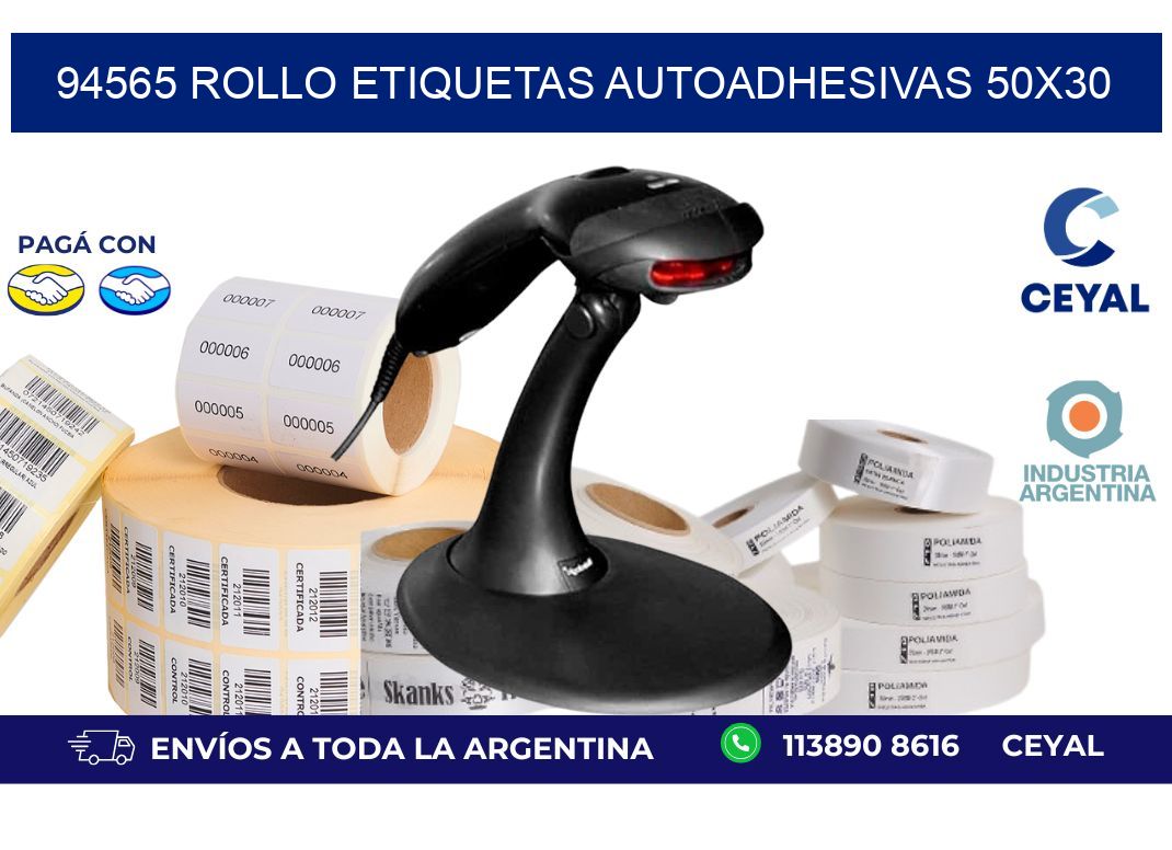 94565 Rollo Etiquetas autoadhesivas 50x30