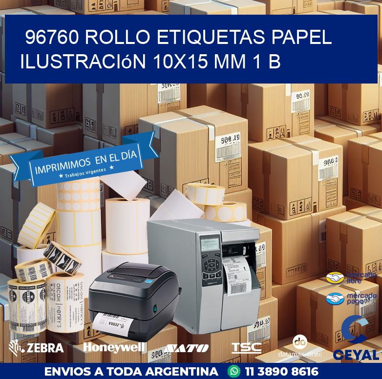 96760 Rollo Etiquetas Papel Ilustración 10x15 Mm 1 B