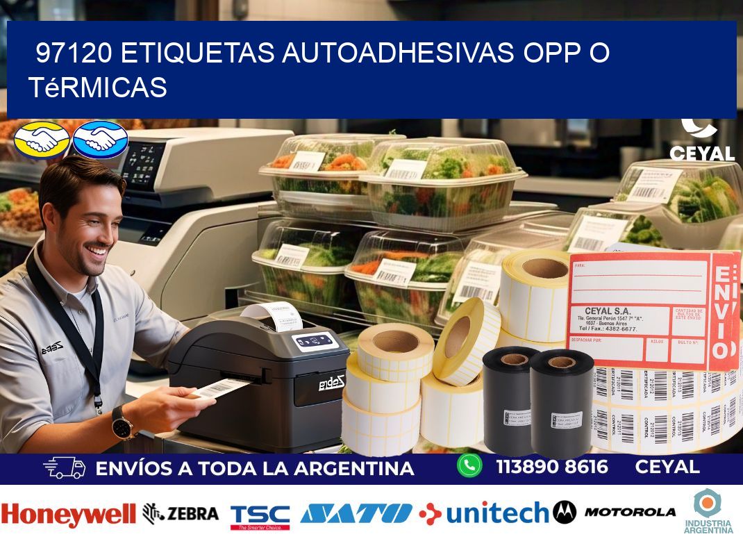 97120 etiquetas autoadhesivas opp o térmicas