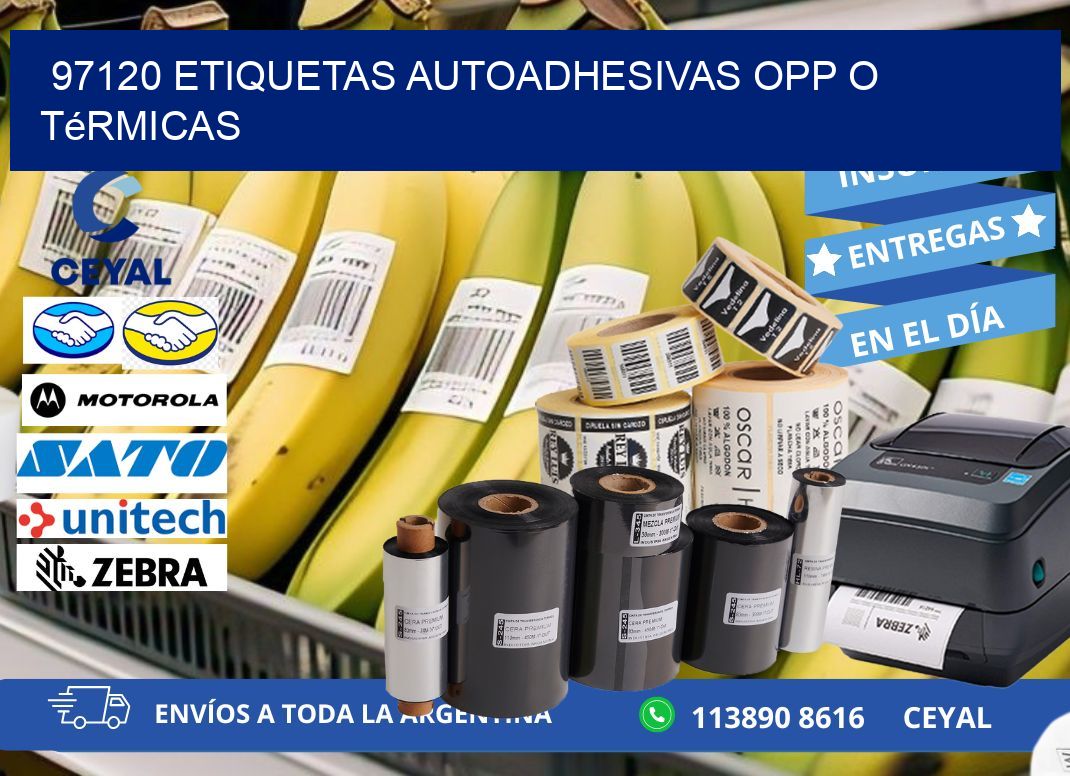 97120 etiquetas autoadhesivas opp o térmicas