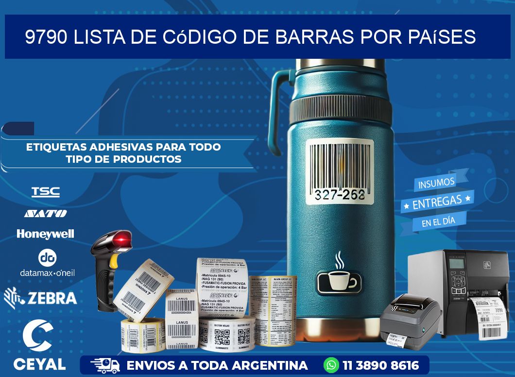 9790 Lista de código de barras por países