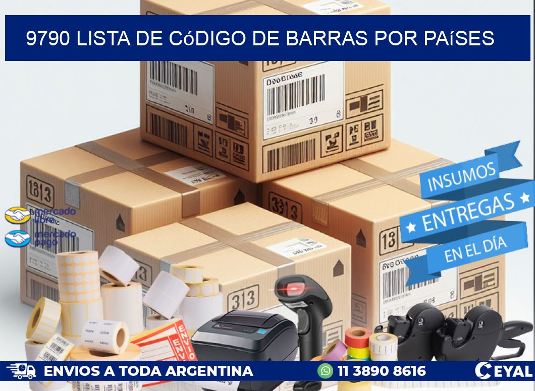 9790 Lista de código de barras por países
