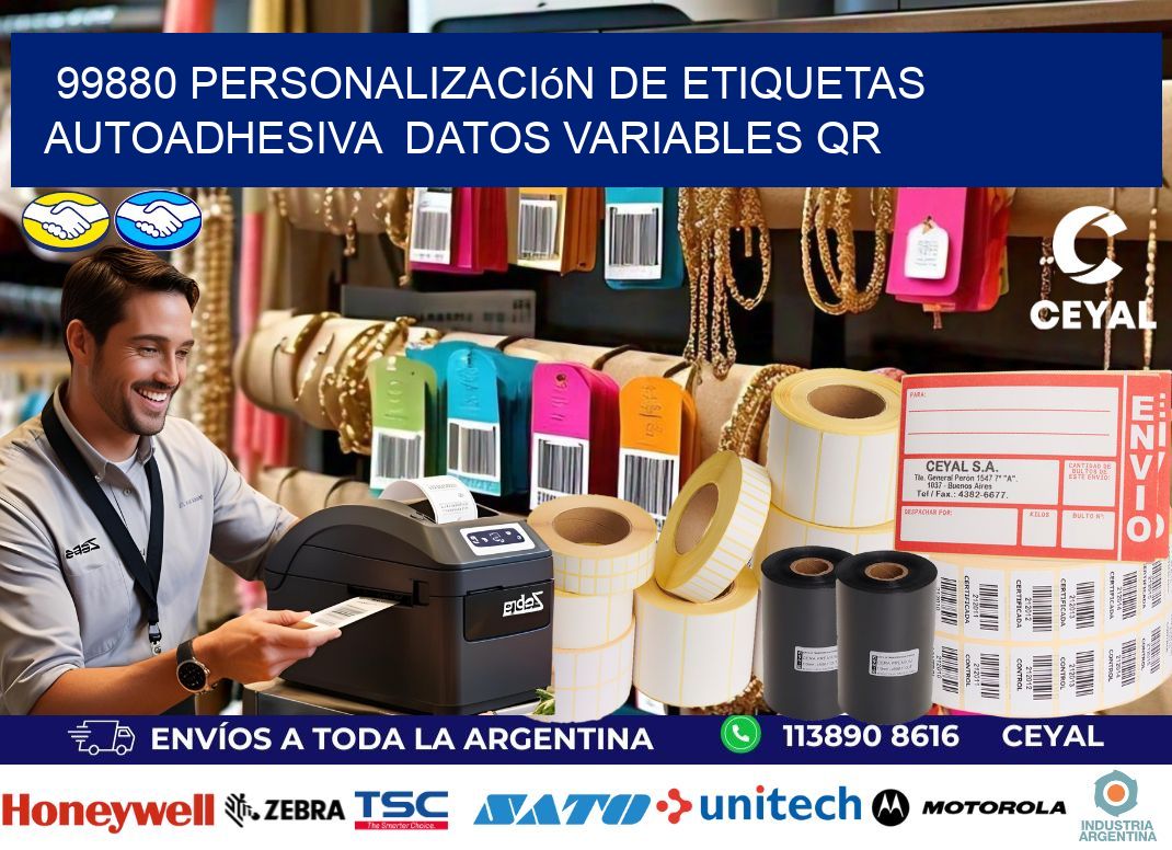 99880 Personalización de etiquetas autoadhesiva datos variables QR