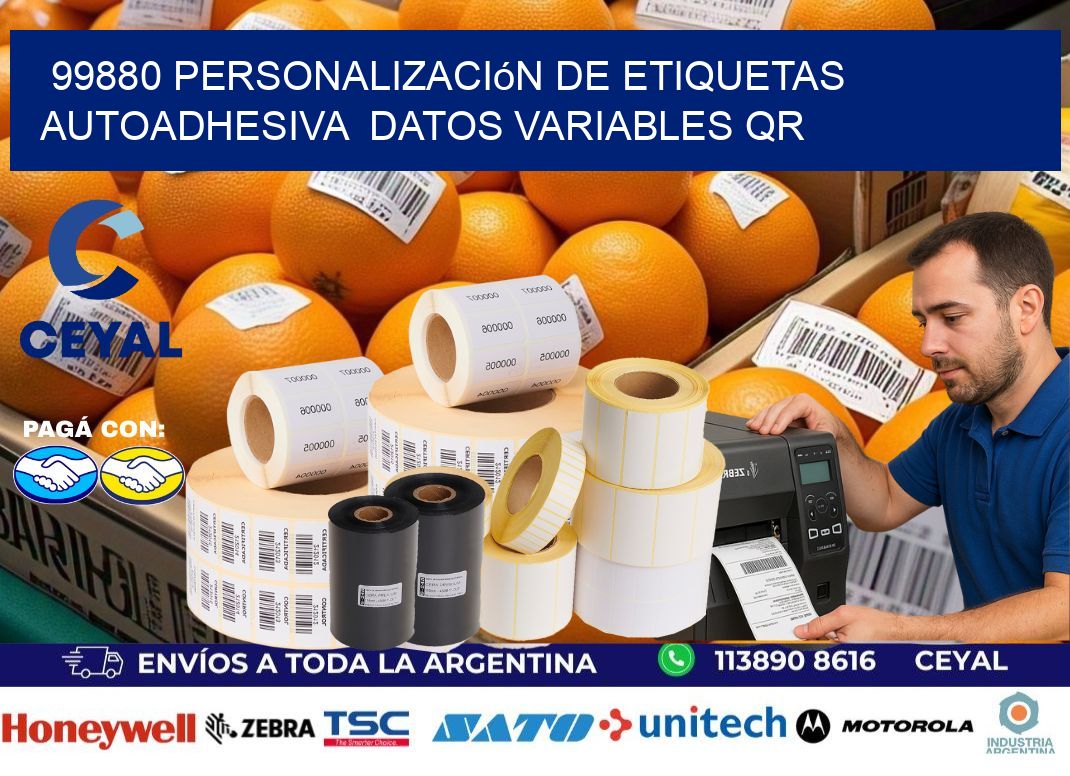 99880 Personalización de etiquetas autoadhesiva  datos variables QR