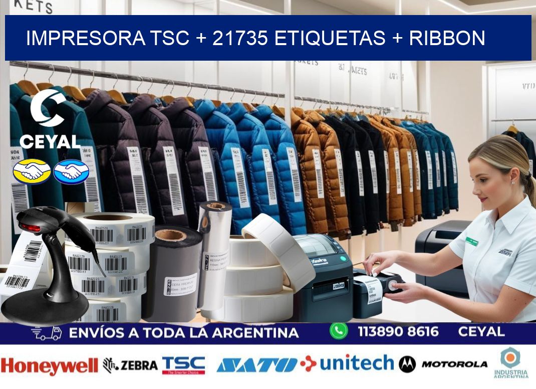 impresora TSC + 21735 etiquetas + ribbon