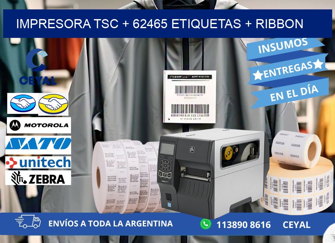 impresora TSC + 62465 etiquetas + ribbon