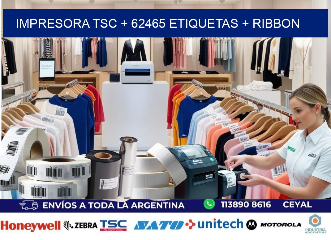 impresora TSC + 62465 etiquetas + ribbon