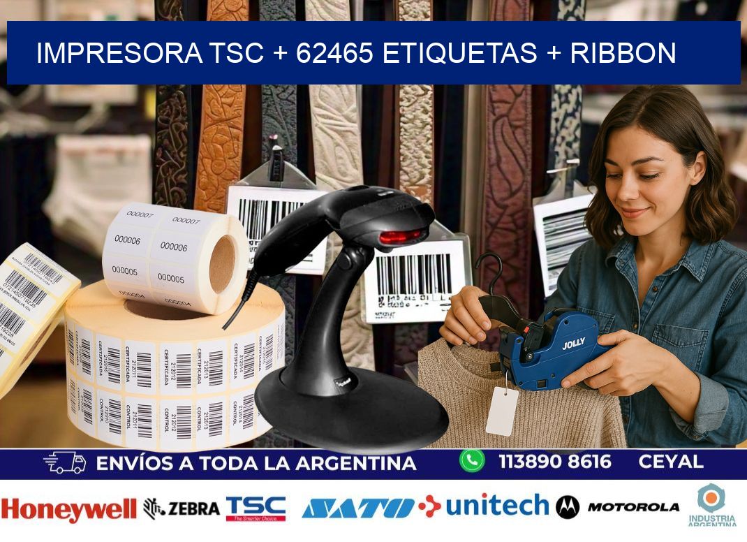 impresora TSC + 62465 etiquetas + ribbon