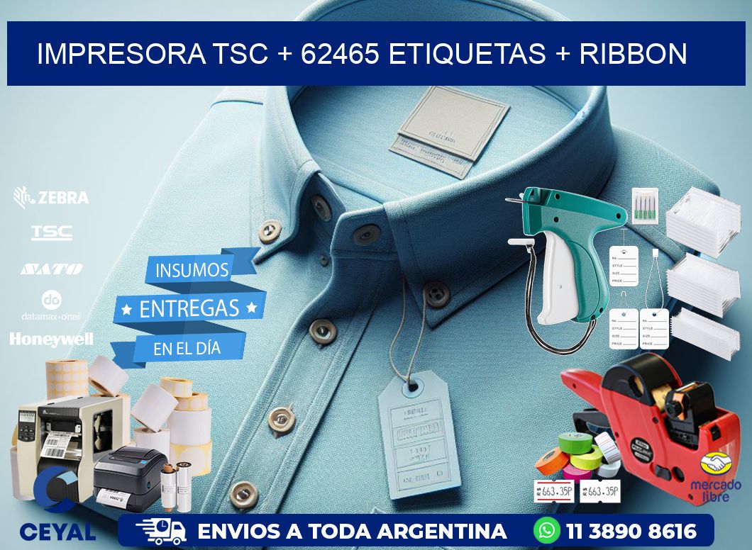 impresora TSC + 62465 etiquetas + ribbon
