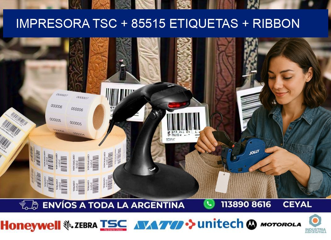 impresora TSC + 85515 etiquetas + ribbon