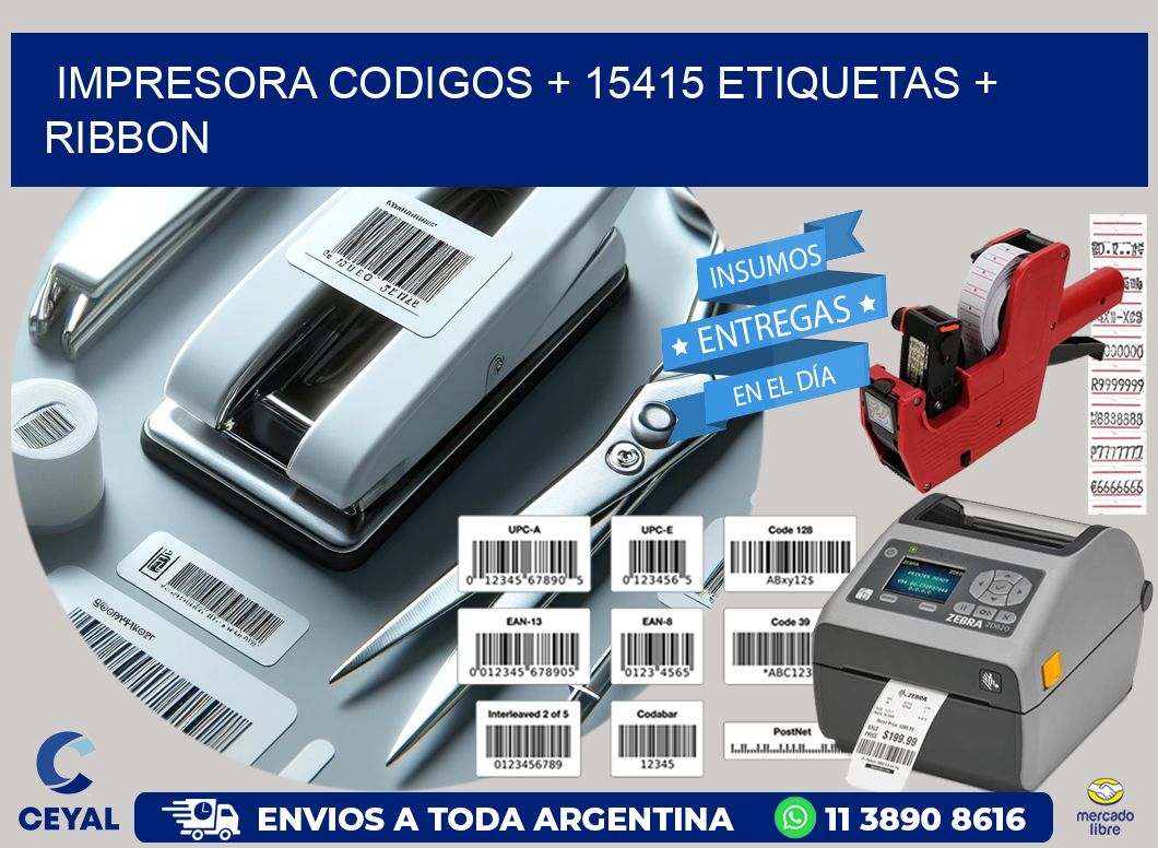 impresora codigos + 15415 etiquetas + ribbon