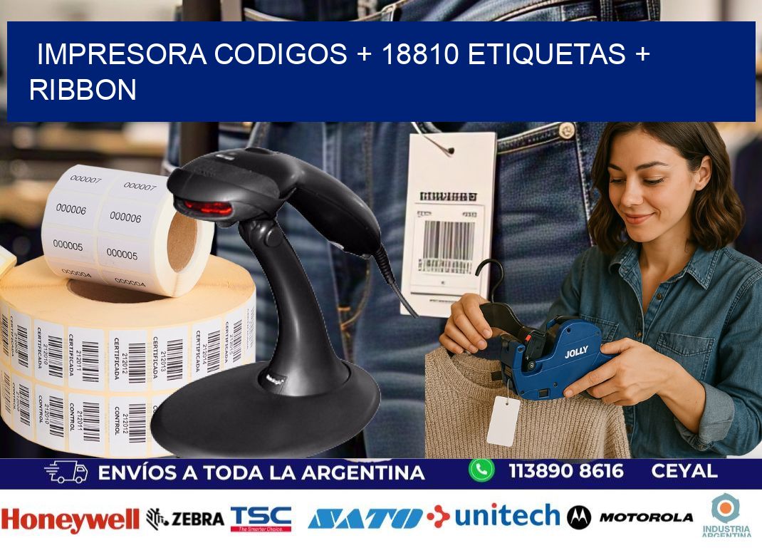 impresora codigos + 18810 etiquetas + ribbon