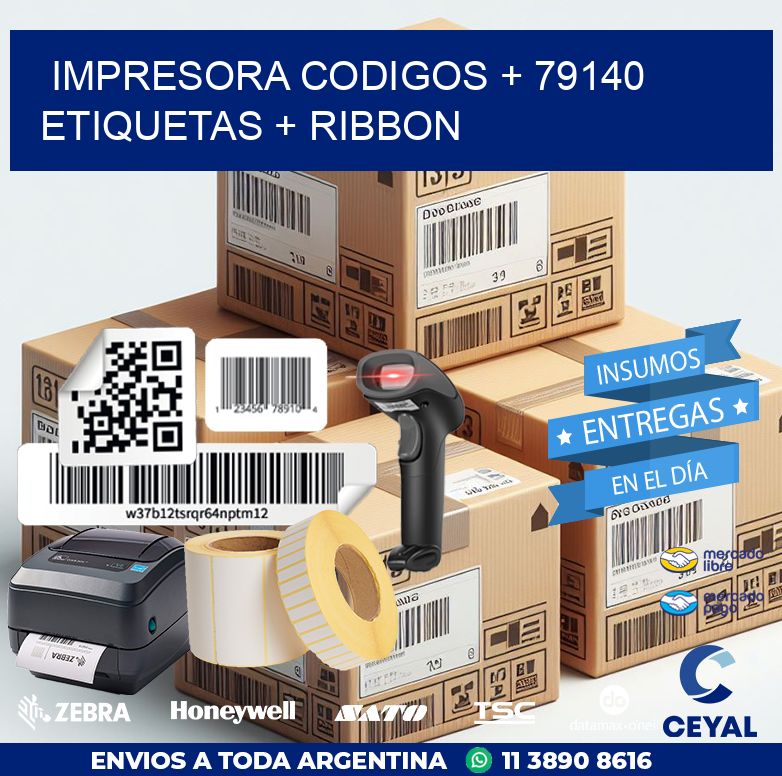 impresora codigos + 79140 etiquetas + ribbon