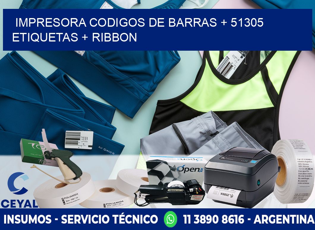 impresora codigos de barras + 51305 etiquetas + ribbon