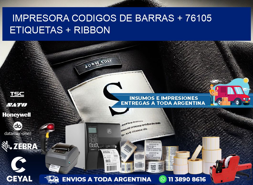impresora codigos de barras + 76105 etiquetas + ribbon