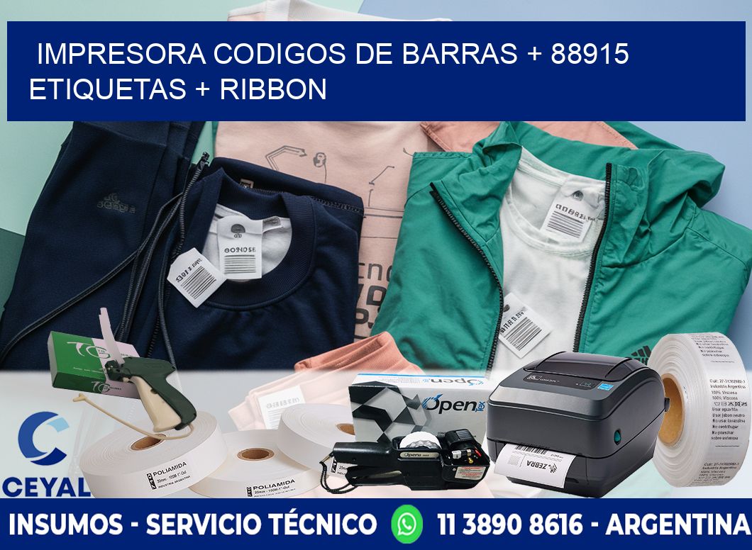 impresora codigos de barras + 88915 etiquetas + ribbon