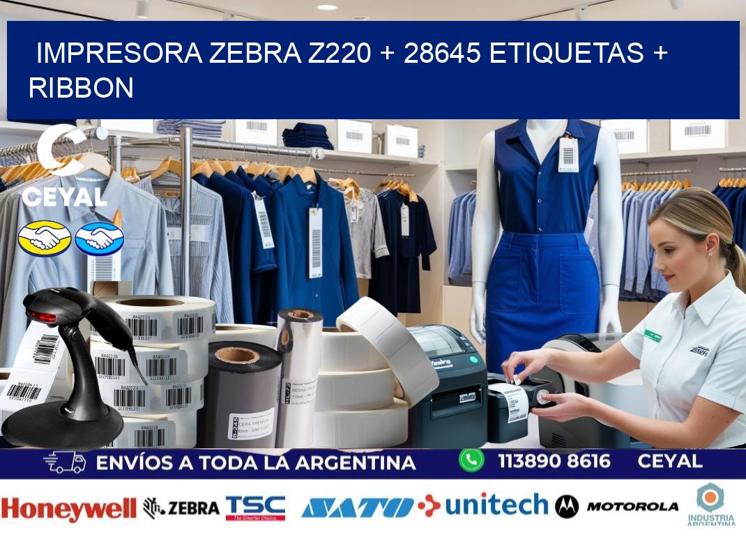 impresora zebra z220 + 28645 etiquetas + ribbon