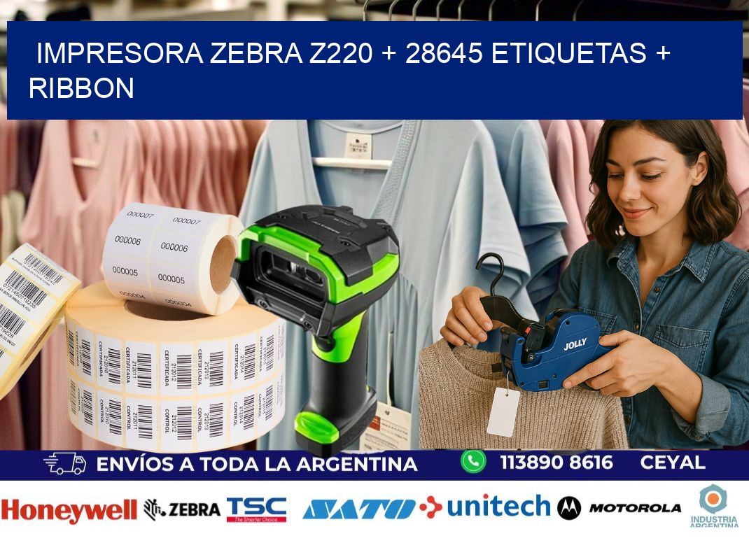 impresora zebra z220 + 28645 etiquetas + ribbon
